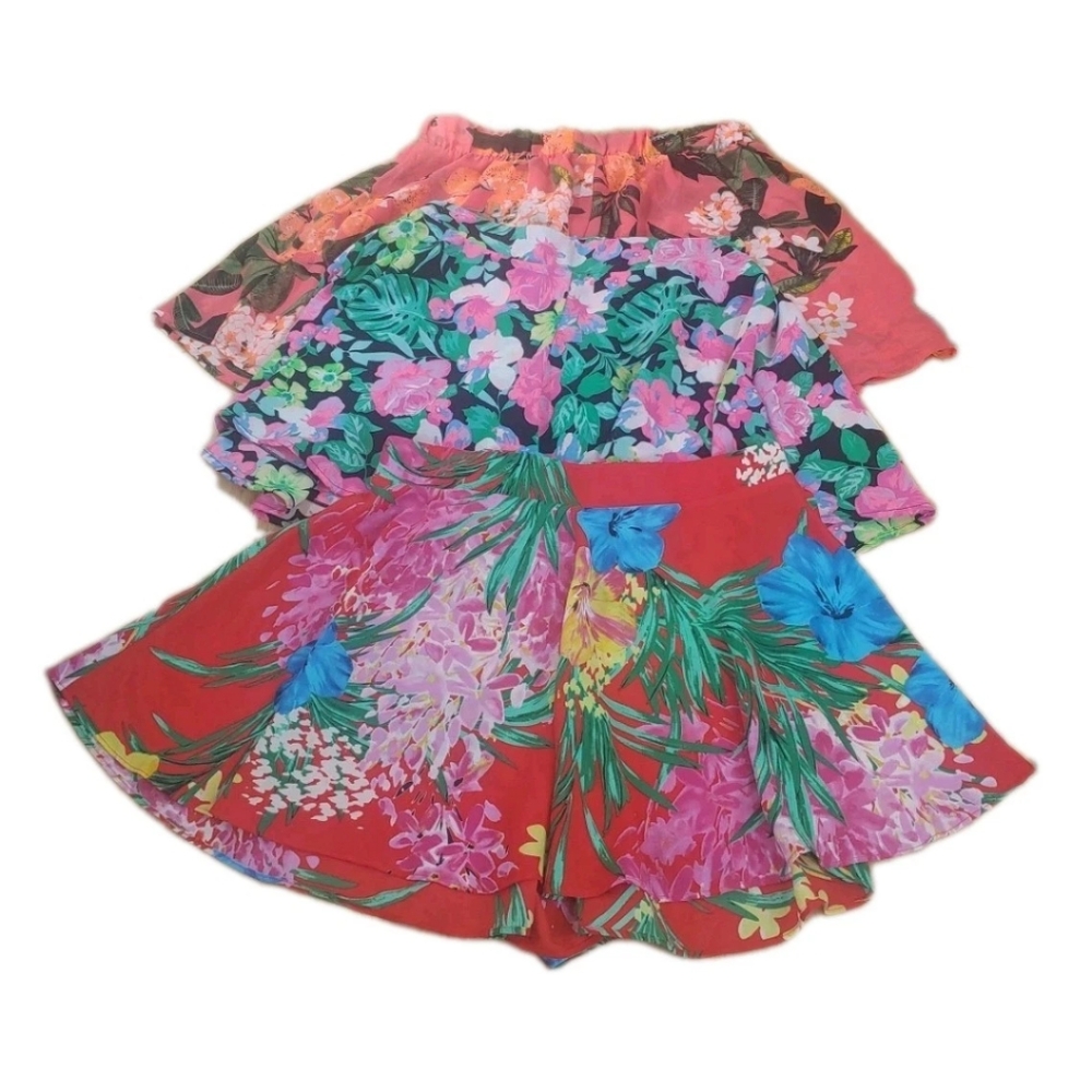 Show Me Your Mumu 3 Tropical Floral Flutter Shorts Med Colorful Chiffon Coastal